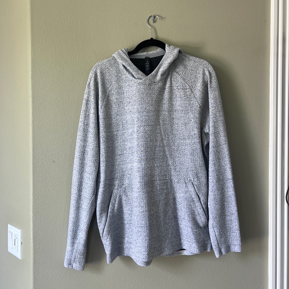 Lululemon At Ease Hoodie Heathered Melody Light GreyBlack Size L perfect conditi